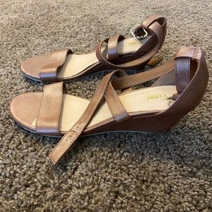 Brown strap heel